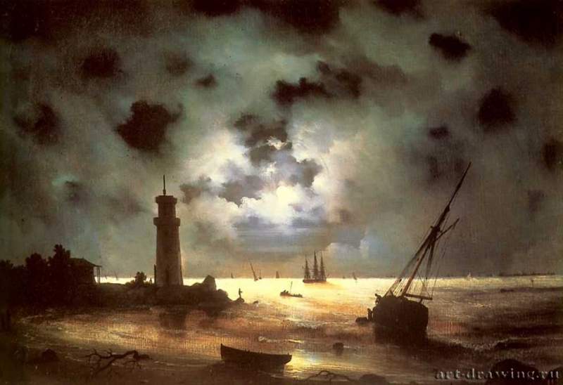 Берег моря ночью. 1837 - Seashore at night. 1837
47 х 66 смХолст, маслоРомантизм, реализмРоссияФеодосия. Феодосийская картинная галерея им. И. К. Айвазовского